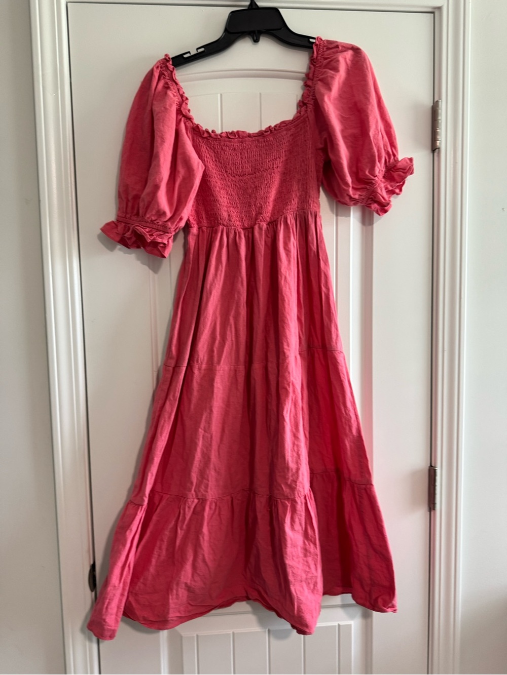 Smocked Puff-Sleeve Maxi Dress — Rose - Picture 4 of 6
